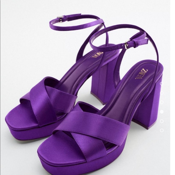 Zara 71/2 brand new high heeled satin platforms - firm price
